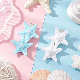 2шт. заколки для волос из смоляной железной кожи аллигатора для женщин и девочек, форма морской звезды