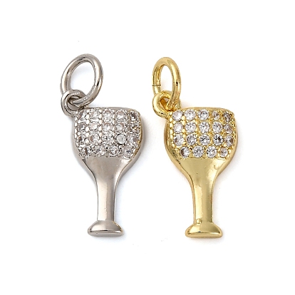 Латунные микропаве прозрачные кубические циркониевые подвески, бокал, с целью перехода в кольце, долговечный, без кадмия и без свинца, стойки покрытие