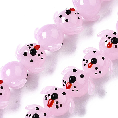 Handmade Lampwork Beads Strands, Dog