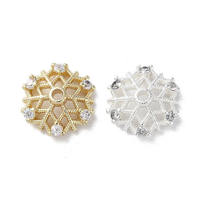 Покрытие стойки латунь микро паве прозрачные колпачки из кубического циркония, долговечный, снежинка