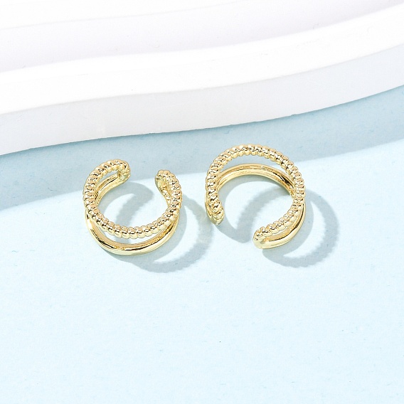 Двухслойные серьги-каффы в форме буквы С из латуни, долговечный, стойки покрытие, без кадмия и без свинца