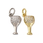 Латунные микропаве прозрачные кубические циркониевые подвески, бокал, с целью перехода в кольце, долговечный, без кадмия и без свинца, стойки покрытие