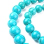 Natural Magnesite Graduated Beads Strands, Dyed & Heated, Round