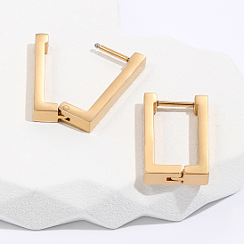 201 прямоугольные серьги-кольца из нержавеющей стали