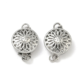 Застежки латунные коробки, плоский круглый с полым цветком, 1 нитей, 2-луночное