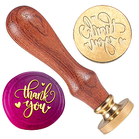 Набор сургучной печати, золотистый тон сургучной печати цельная латунная головка, с деревянной ручкой в стиле ретро, для конвертов приглашений, подарочная карта