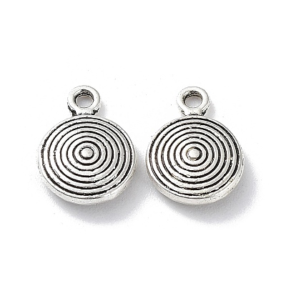 Tibetan Style Alloy Charms, Flat Round Charm