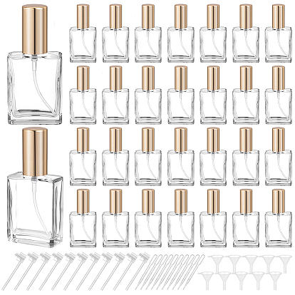 30шт. стеклянные флаконы для духов с ПП-пластиком, с 10шт. пластиковой воронкой-загрузочным бункером, 10шт. капельницей и 10шт. насосом