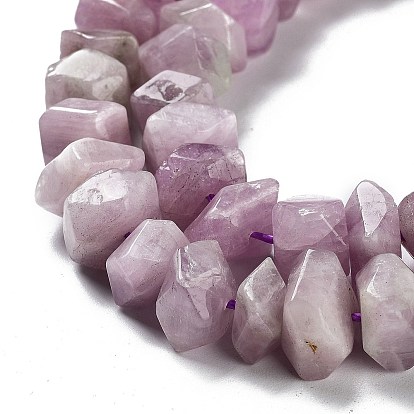 Natural Kunzite Beads Strands, Nuggets, Faceted