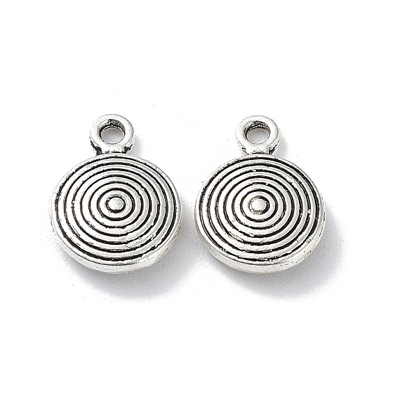 Tibetan Style Alloy Charms, Flat Round Charm