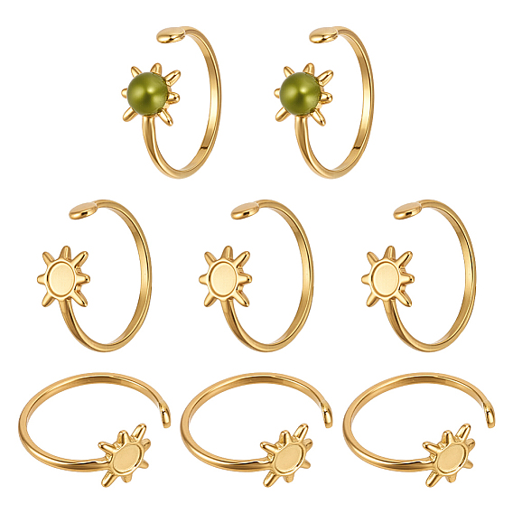 6шт. солнца 304 компоненты кольца манжеты из нержавеющей стали, круглая оправа для кольца, ионное покрытие (ip)