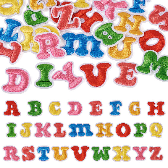 104 шт. 4 наборы нашивок с буквами от A до Z для вышивания/пришивания на ткань, термоклей, аппликации из ткани
