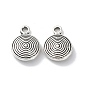 Tibetan Style Alloy Charms, Flat Round Charm