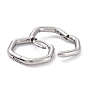 201 Stainless Steel Hoop Earrings, with 316 Surgical Stainless Steel Pin, Hexagon
