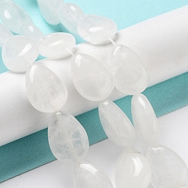 Naturelles cristal de quartz brins de perles, perles plates en forme de larme en cristal de roche