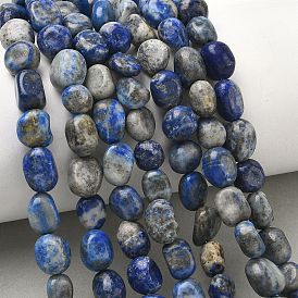 Natural Lapis Lazuli Beads Strands, Tumbled Stone, Nuggets