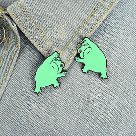 Quirky Cartoon Frog Badge - Fun and Cute Alloy Enamel Pin Accessory