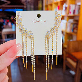 Tassel Earrings for Women, Elegant and Chic with Zirconia Stones