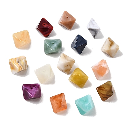 Непрозрачные акриловые бусины, имитация драгоценных камней, самородки, два тона, граненые