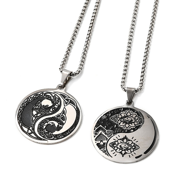 Инь-ян 201 ожерелья из нержавеющей стали для женщин, не тускнеет