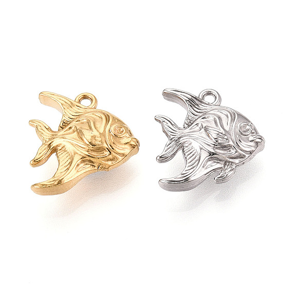 304 подвески из нержавеющей стали, рыба, за половину пробурено бисера