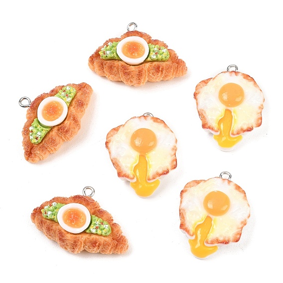 Непрозрачные подвески из искусственной смолы, с железной платиной петлей