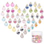 Transparent Glass Globe Pendants, with Frosted Acrylic Pendants