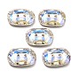 2-Hole Rectangle Glass Rhinestone Buttons, Faceted