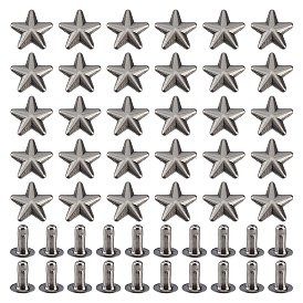 200 Säcke aus Zinklegierung, dekorative Nieten, Kollisionsniet, für DIY Lederhandwerk, Stern