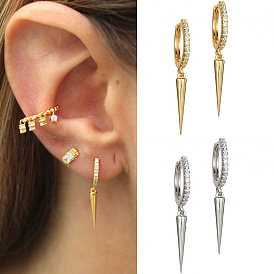 Sparkling Diamond Cone-shaped Earrings for Women