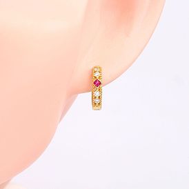 925 Silver Zircon Inlaid Earrings - Simple European and American Style Jewelry