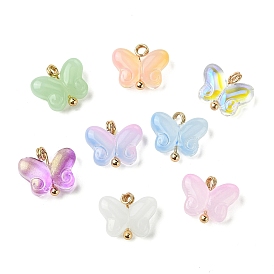 Сплав стекла подвески, бабочки прелести, золотые