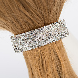 Fashion Rhinestone Hair Clip for Women, Rectangle Shape Hairpin with Full Crystal Decoration