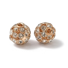 Латунные бусины со стразами , круглые