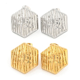 Hexagon 304 Stainless Steel Ear Studs, Stud Earrings for Women