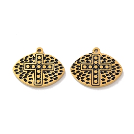 Ионное покрытие (IP) 304 подвески из нержавеющей стали с черной эмалью, глаз с крестом