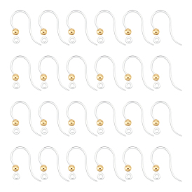 80шт. экологически чистые пластиковые крючки для сережек, французские крючки с 304 бусинами из нержавеющей стали и горизонтальными петлями