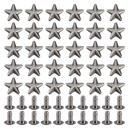 200 Bolsas de remaches decorativos de aleación de zinc, remache de colisión, para manualidades en cuero, estrella