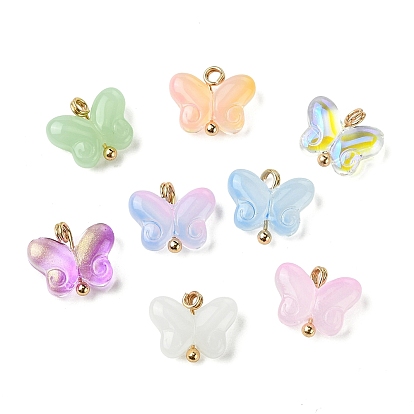 Сплав стекла подвески, бабочки прелести, золотые