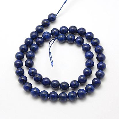 Natural Gemstone Beads Strands, Dyed, Imitation Lapis Lazuli, Round