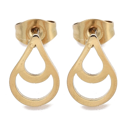 Вакуумное покрытие pvd 304 серьги-гвоздики из нержавеющей стали для женщин, полая слеза