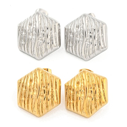 Шестигранные 304 серьги-шпильки из нержавеющей стали, серьги-гвоздики для женщин