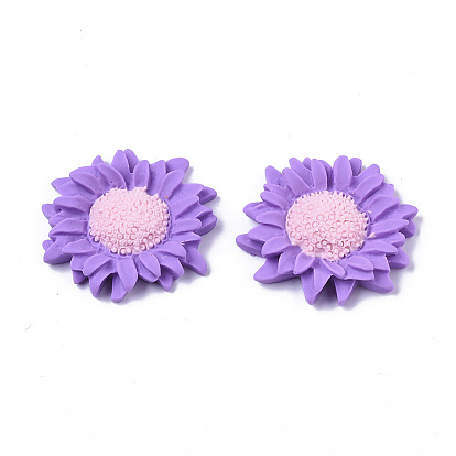 Непрозрачные кабошоны из смолы, цветок