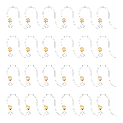 80шт. экологически чистые пластиковые крючки для сережек, французские крючки с 304 бусинами из нержавеющей стали и горизонтальными петлями