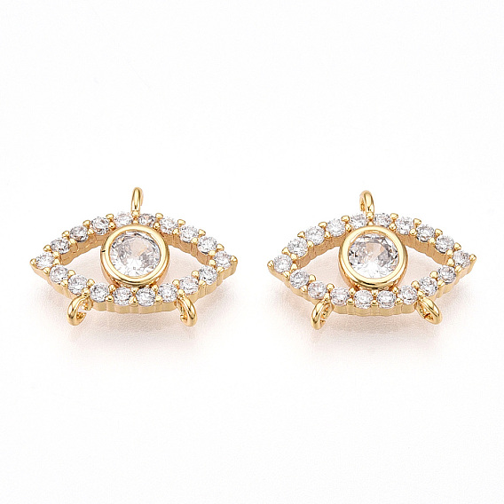 Латунные подвески из прозрачного кубического циркония, злые глаза