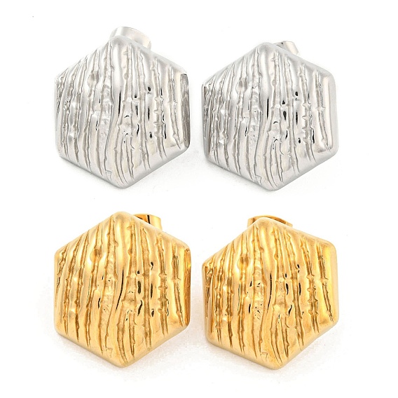 Шестигранные 304 серьги-шпильки из нержавеющей стали, серьги-гвоздики для женщин