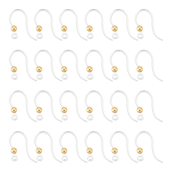 80шт. экологически чистые пластиковые крючки для сережек, французские крючки с 304 бусинами из нержавеющей стали и горизонтальными петлями