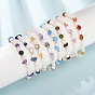 Gemstone Chip and Rice Natural Pearl Beaded Bracelets, Brass Pave Cubic Zirconia Bracelets, Real 18K Gold Plated, Long-Lasting Plated, Rack Plating, Lead Free & Cadmium Free