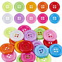 3Sets 4-Hole Nylon Buttons, Flat Round