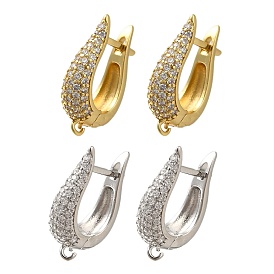 Покрытие стойки латунь микропаве фианит серьги обручи, долговечный, без свинца и без кадмия